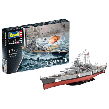 KIT PARA MONTAR REVELL NAVIO DE GUERRA ALEMÃO BISMARCK 1/350 659 PEÇAS 71,8 CM REV 05040